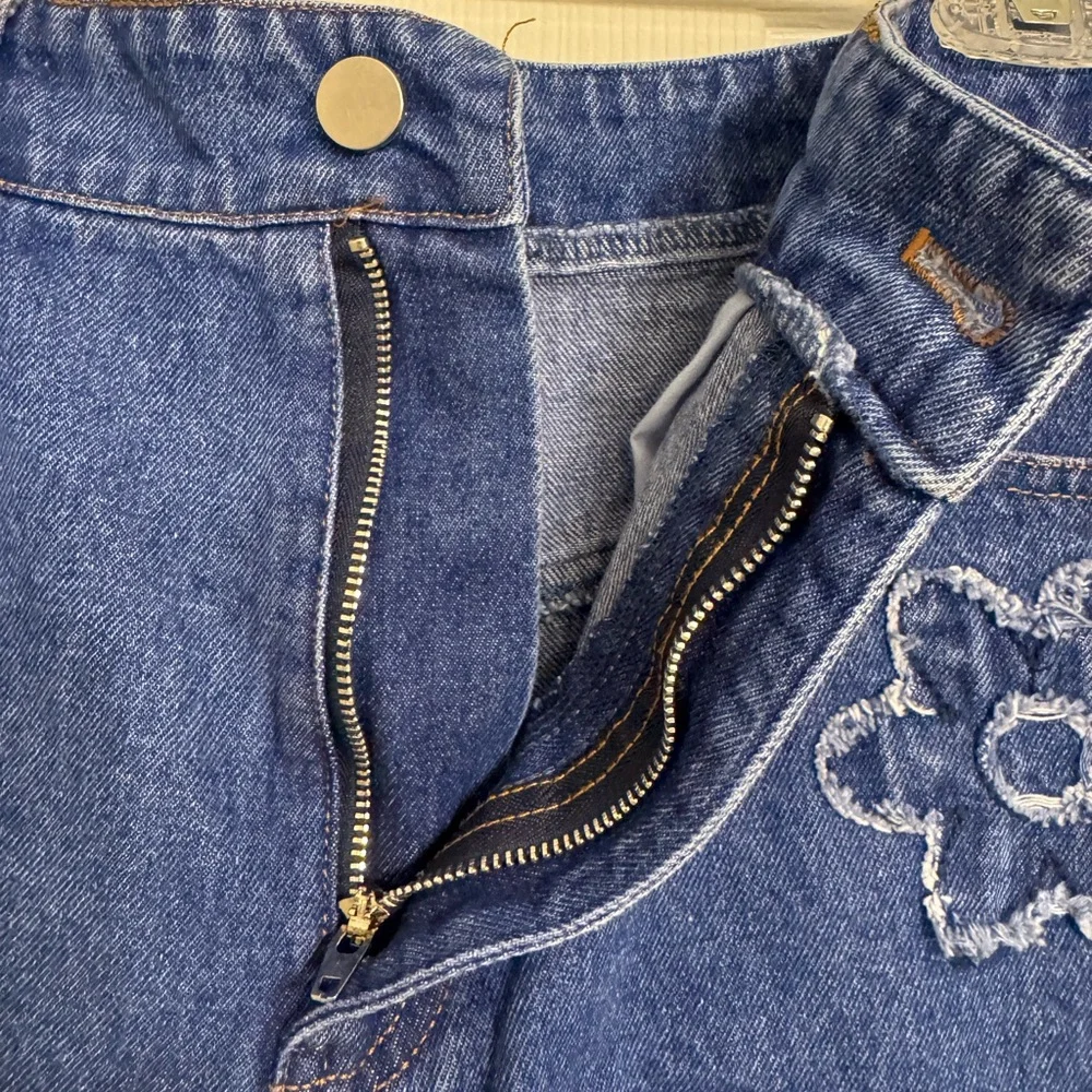 Floral Embroidered Denim Shorts